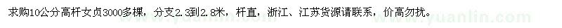 求購(gòu)10公分高桿女貞
