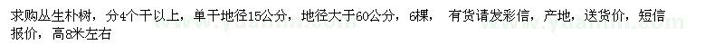 求購叢生樸樹(shù)