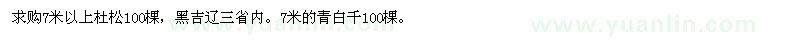 求購(gòu)7米以上杜松100棵