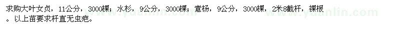 求購11公分大葉女貞,9公分水杉,9公分意楊