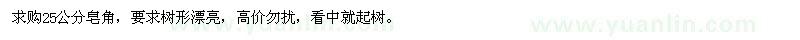 求購(gòu)25公分皂角樹(shù)