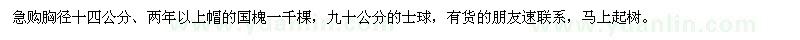 求購胸徑十四公分國槐