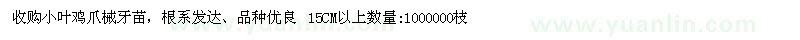 求購小葉雞爪械牙苗