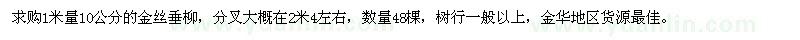 求購金絲垂柳