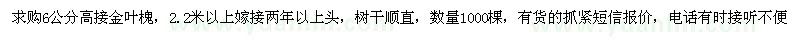 求購(gòu)6公分高接金葉槐