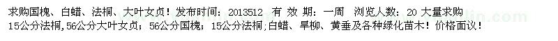 求購(gòu)國(guó)槐、白蠟、法桐、大葉女貞！