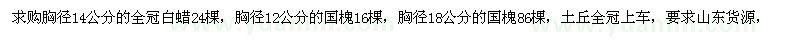 求購全冠白蠟、國槐