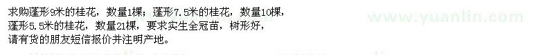 求購蓬形9米的桂花