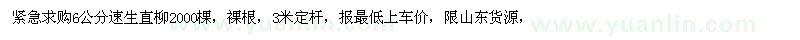 求購6公分速生直柳