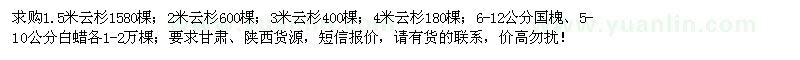 求購云杉、國槐、白蠟