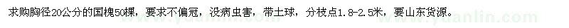 求購胸徑20公分的國槐