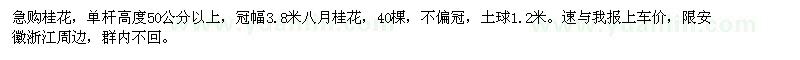 求購桂花40棵