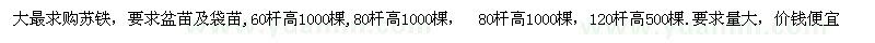求購蘇鐵量大