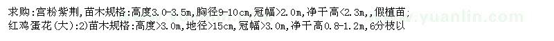求購宮粉紫荊、紅雞蛋花