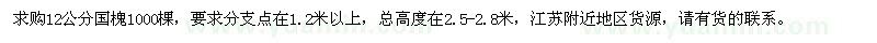 求購(gòu)12公分國(guó)槐1000棵 