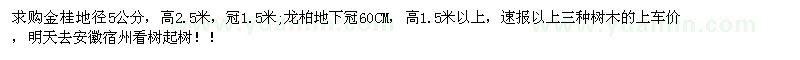 求購金桂地徑5公分，龍柏地下冠60CM