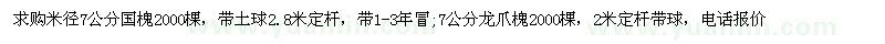 求購米徑7公分國槐、龍爪槐