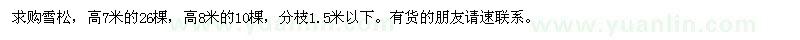 求購雪松