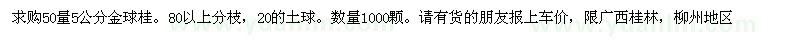 求購(gòu)50量5公分金球桂
