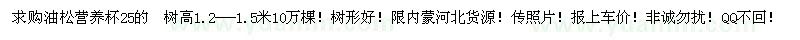 求購油松營養(yǎng)杯25的 