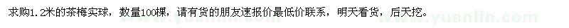 求購1.2米的茶梅實球