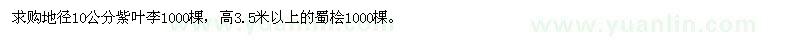 求購紫葉李、蜀檜