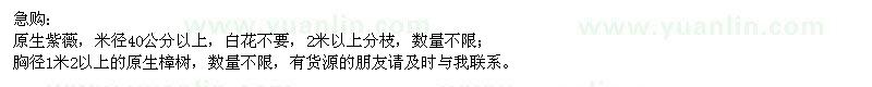 求購原生紫薇,原生樟樹