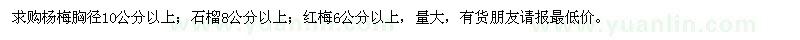 求購(gòu)楊梅、石榴、紅梅