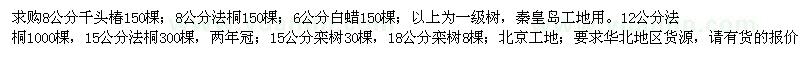求購千頭椿、法桐、白蠟、欒樹