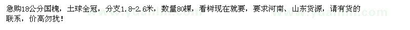 求購(gòu)18公分國(guó)槐80棵