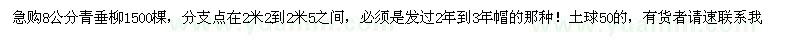 求購8公分青垂柳