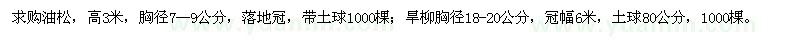 求購(gòu)油松、旱柳