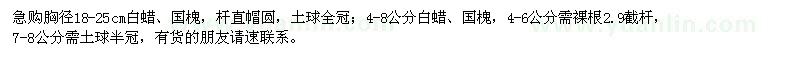 求購(gòu)白蠟,國(guó)槐
