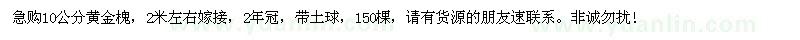 求購10公分黃金槐