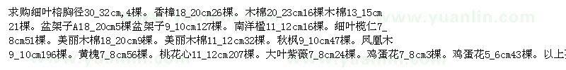 求購(gòu)細(xì)葉榕、香樟、木棉、盆架子等工程苗木，貨優(yōu)價(jià)平請(qǐng)聯(lián)系！