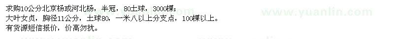 求購(gòu)10公分北京楊或河北楊,胸徑11公分的大葉女貞