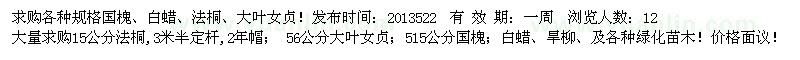 求購各種規(guī)格國槐、白蠟、法桐、大葉女貞！