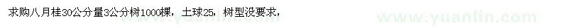 求購八月桂30公分量3公分樹1000棵 