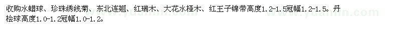 求購水蠟球、珍珠繡線菊、東北連翹、紅瑞木 