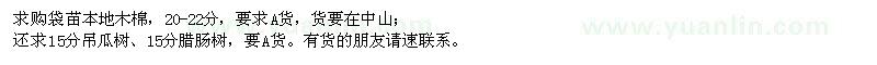 求購(gòu)本地木棉,吊瓜樹(shù),臘腸樹(shù)