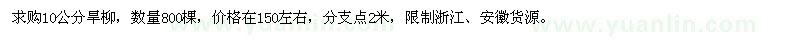 求購(gòu)10公分旱柳