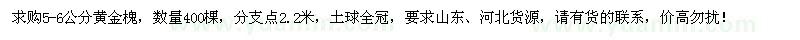 求購(gòu)5-6公分黃金槐