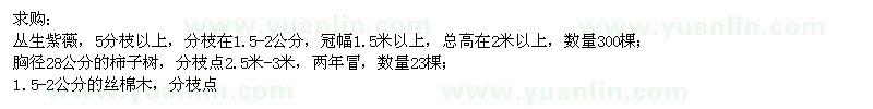 求購叢生紫薇,柿子樹,絲棉木,五角楓,紅櫨