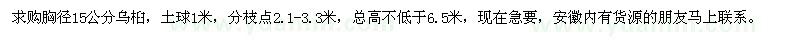 求購(gòu)胸徑15公分烏桕