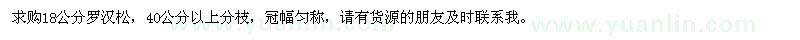 求購羅漢松