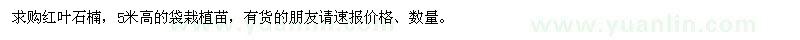 求購紅葉石楠