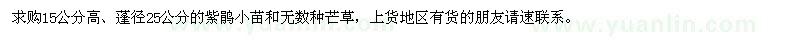 求購紫鵑小苗
