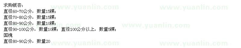 求購銀杏,國槐