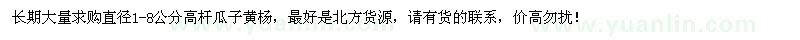 求購直徑1-8公分高桿瓜子黃楊