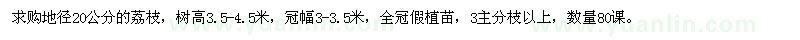 求購地徑20公分的荔枝